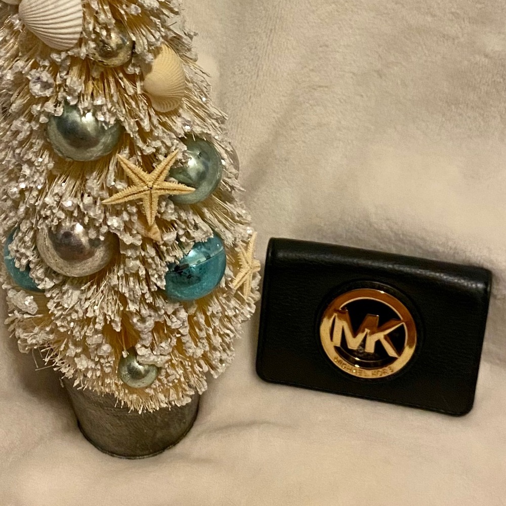 Michael Kors Black Wallet with Gold Hardware